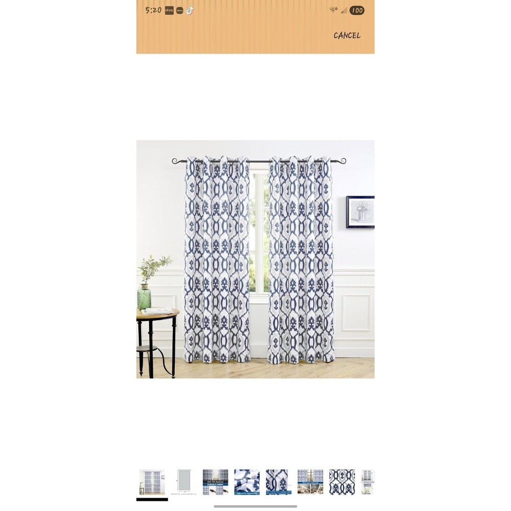 Evelyn Thermal Room Darkening Grommet Unlined 52"W x "L (Pack of 2) Navy